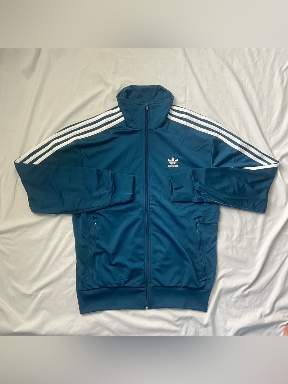 adidas Originals Firebird TT Full Zip Track Jacket Pockets Blue/White M DV1529